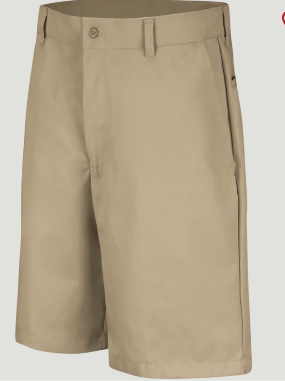 Red Kap Men's Khaki Cotton Poly Twill Flat Front Shorts, Size 34, EUC, looks new